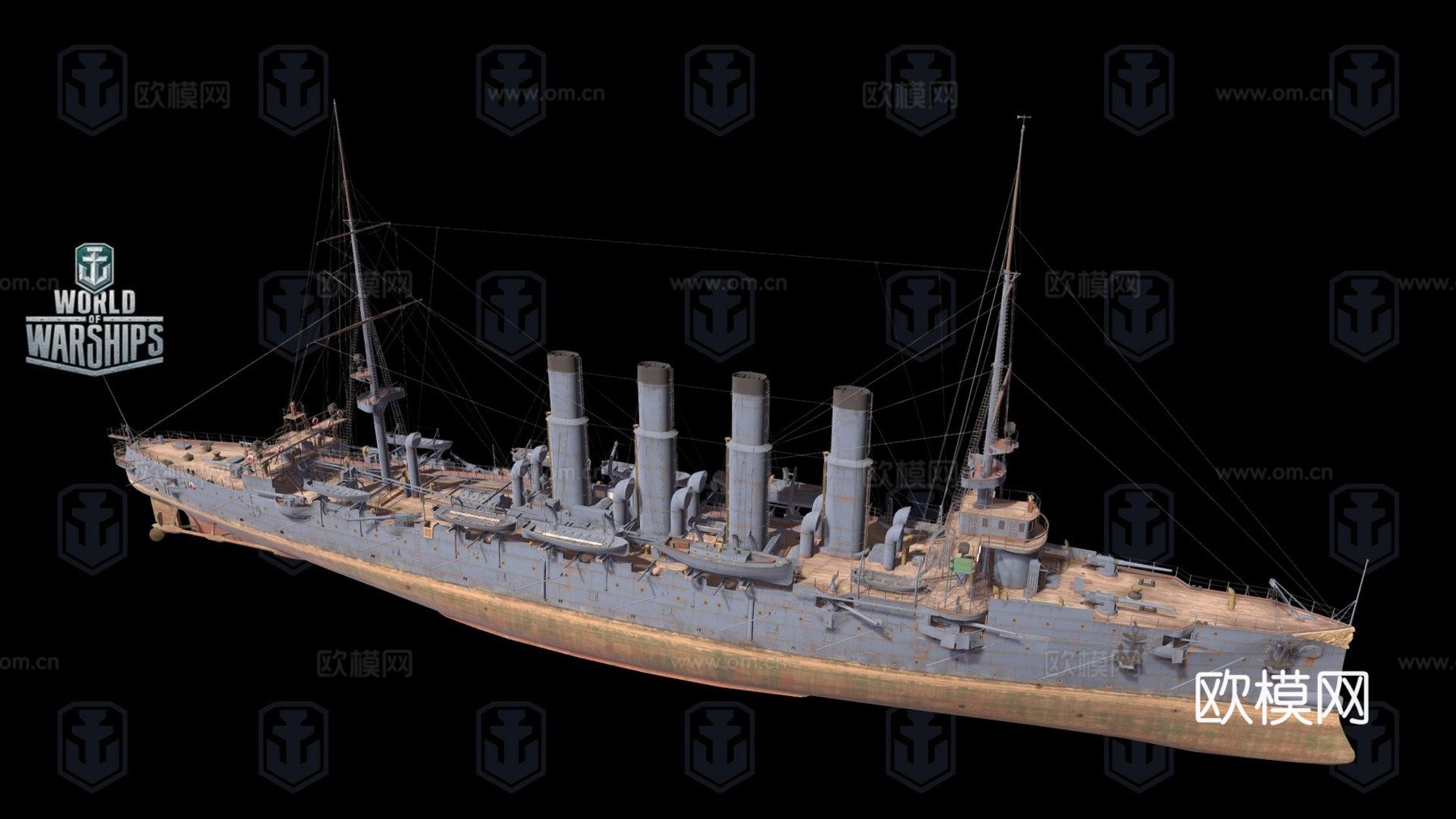 瓦良格号3d模型下载（渲染图1）