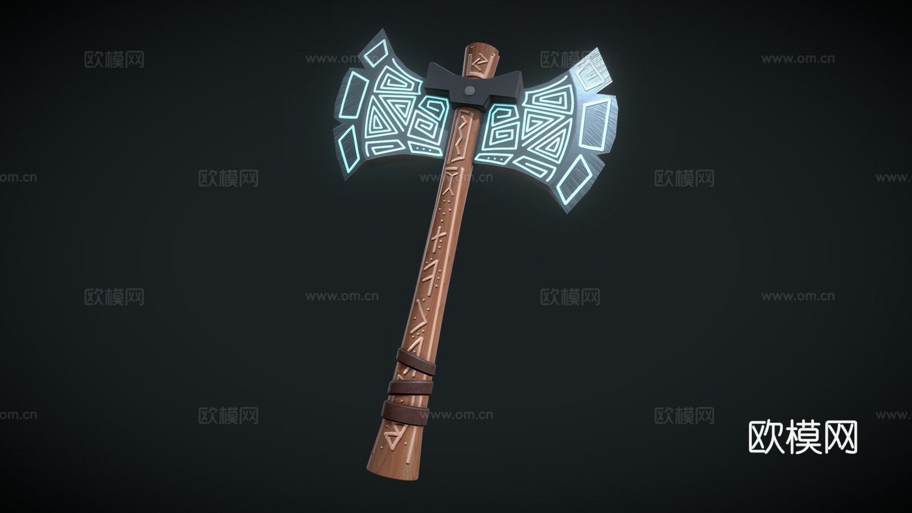 符文斧3d模型下载（渲染图1）