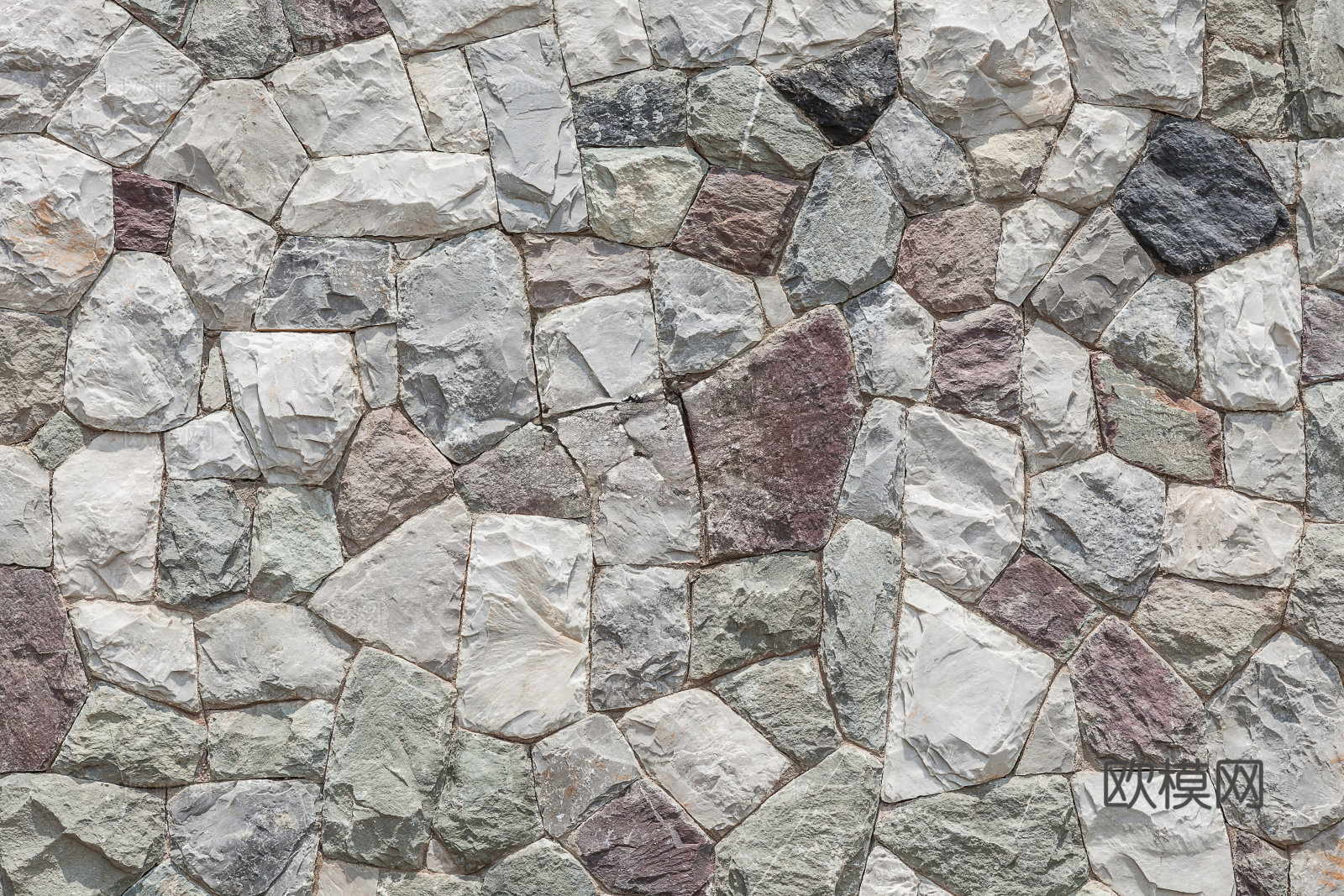 不规则多边形干垒石，自然毛石肌理64
