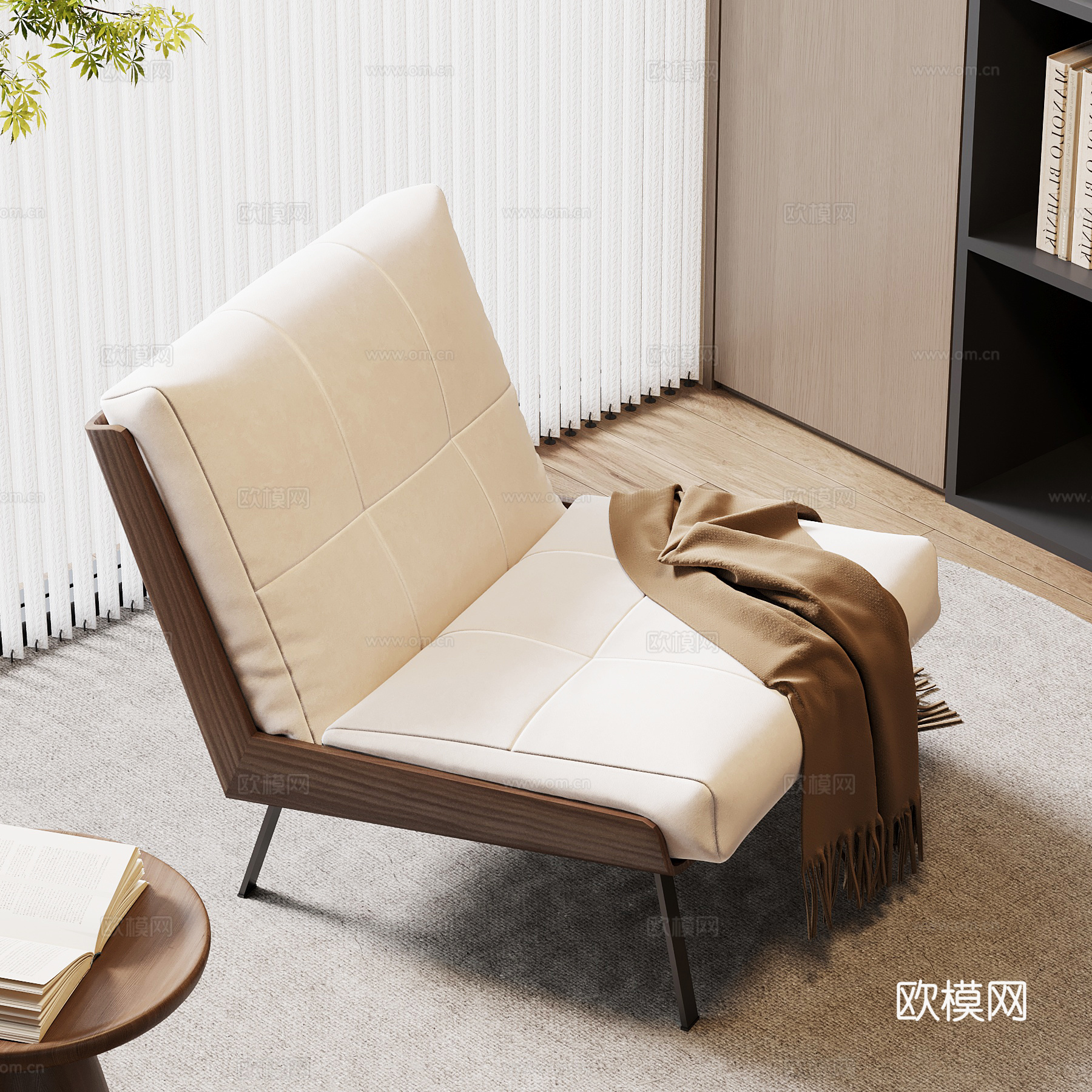 现代意式休闲椅 单人沙发su模型