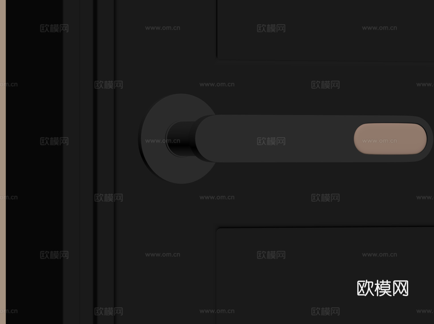 现代拉手 金属门把手su模型