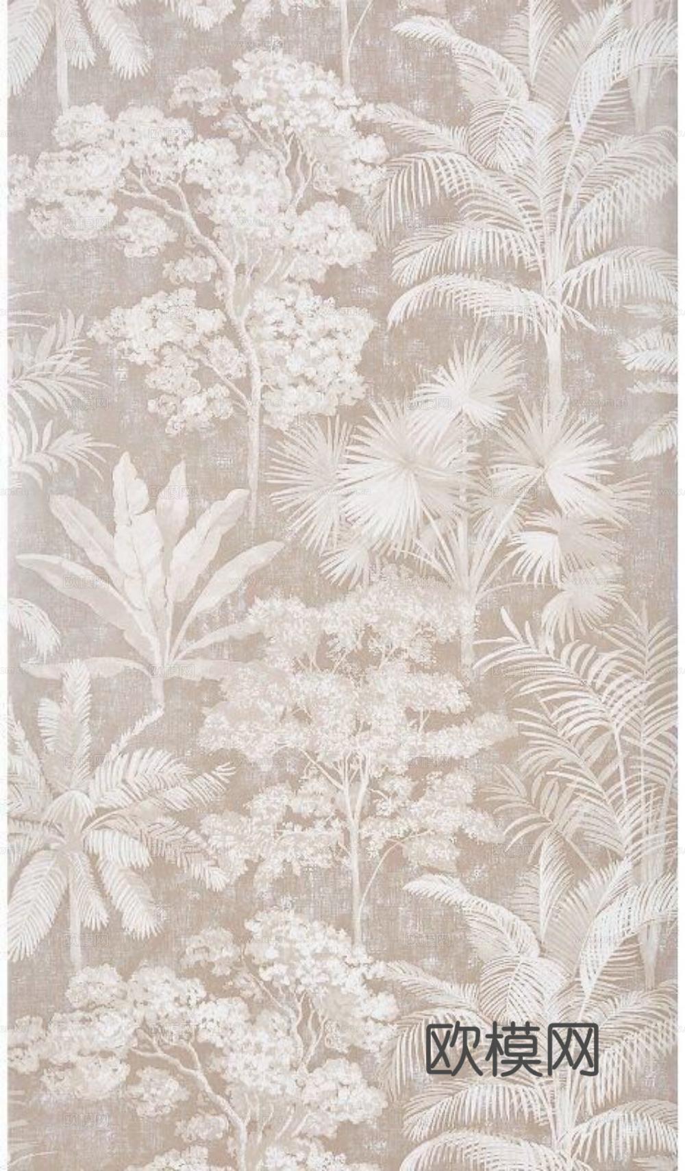 植物壁纸壁布 植物印花壁纸