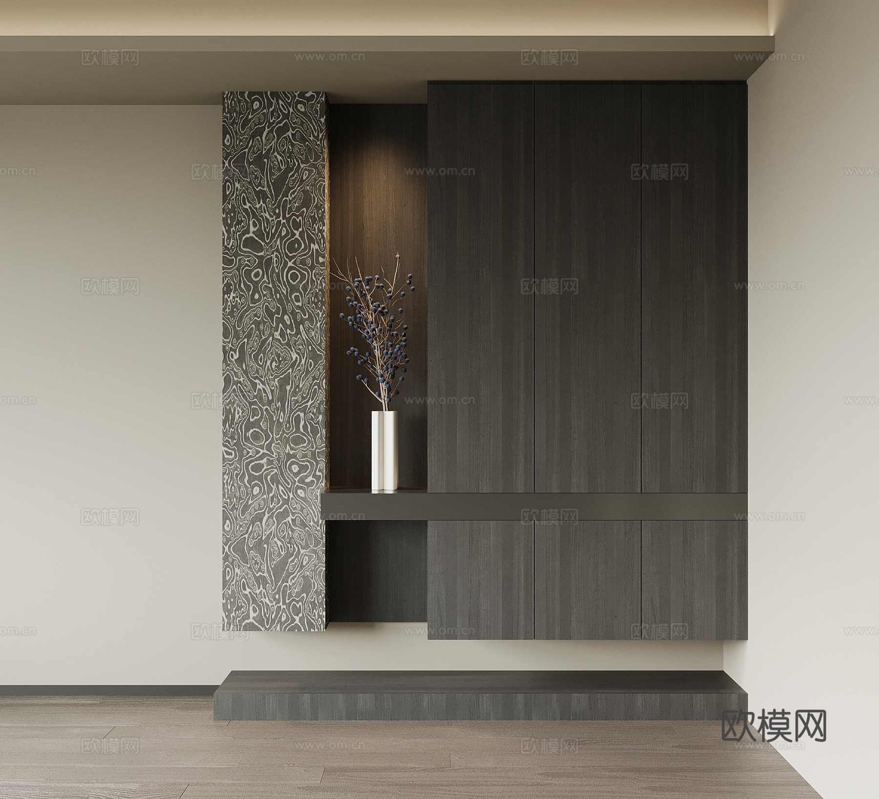 现代意式鞋柜 入户鞋柜su模型