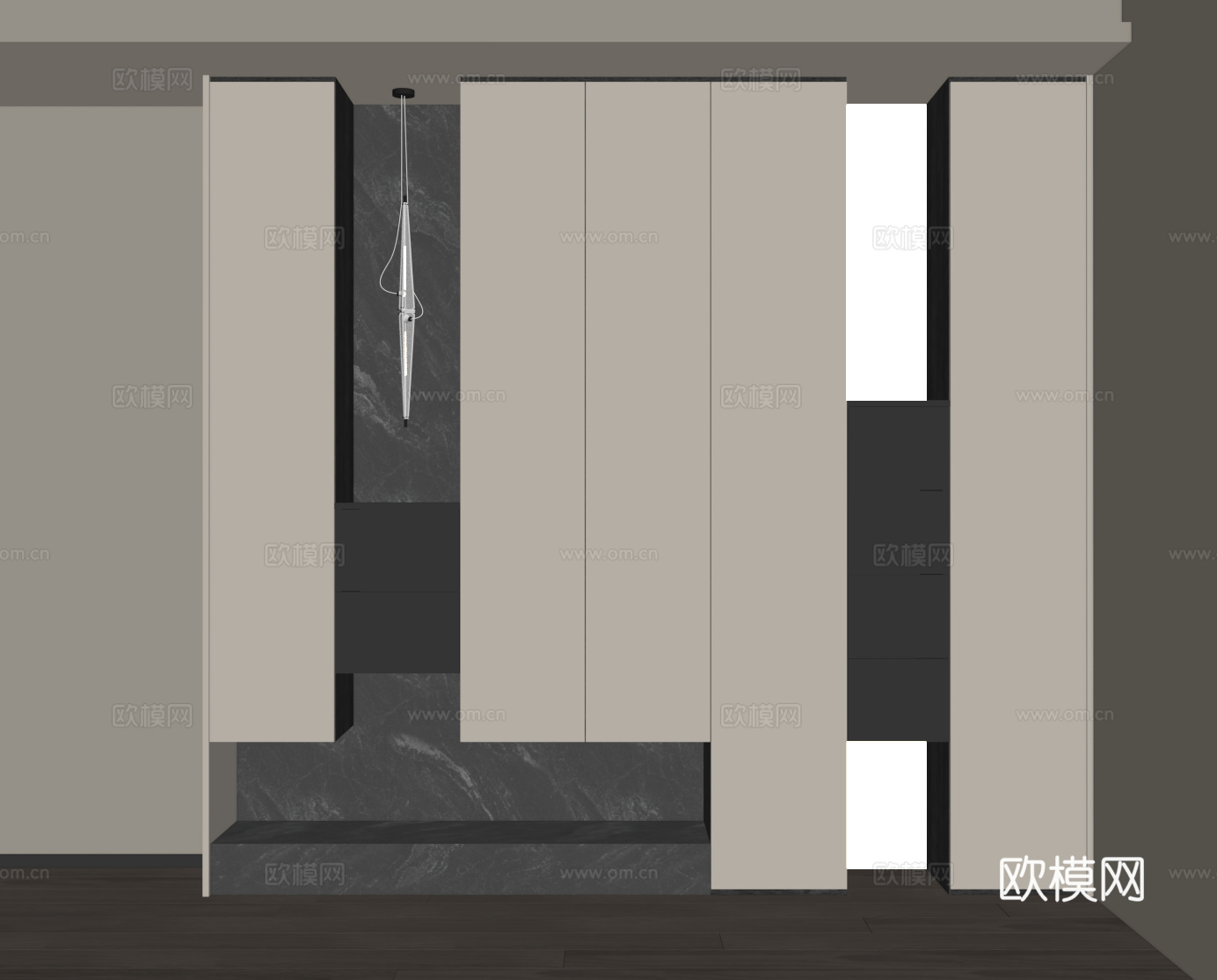 现代意式鞋柜 入户鞋柜su模型