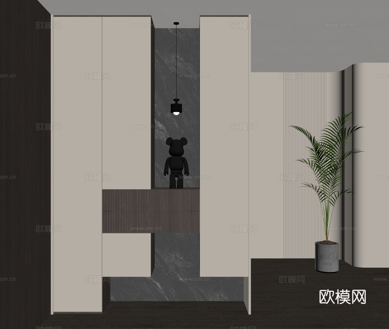 现代意式玄关柜 鞋柜su模型