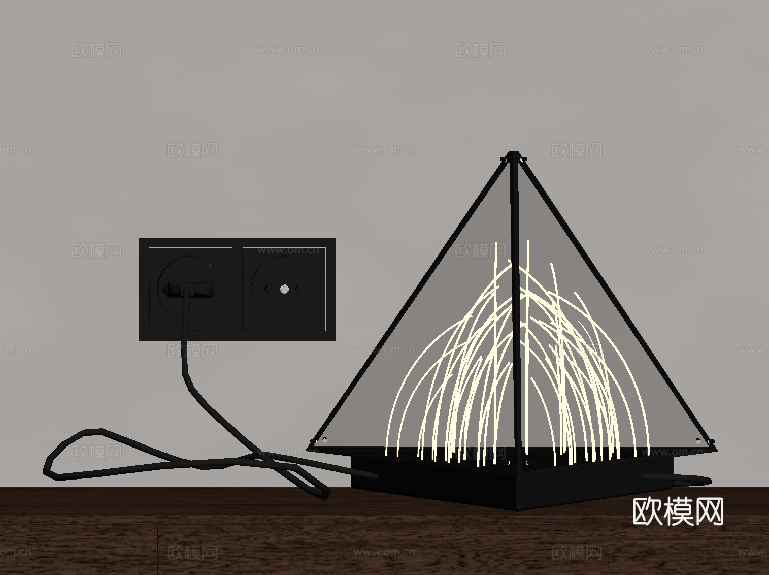 现代意式台灯 装饰灯su模型