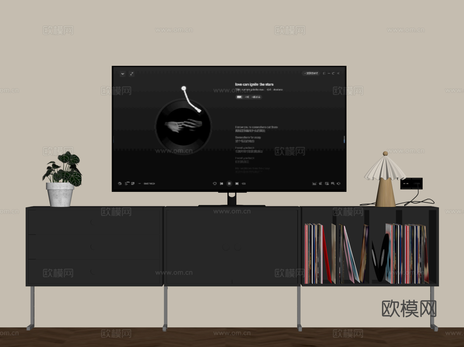 法式复古电视柜su模型