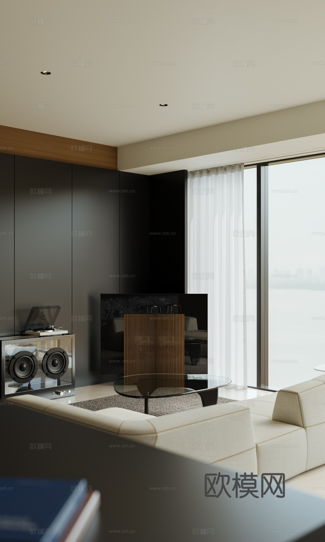 现代客餐厅3d模型下载（渲染图7）