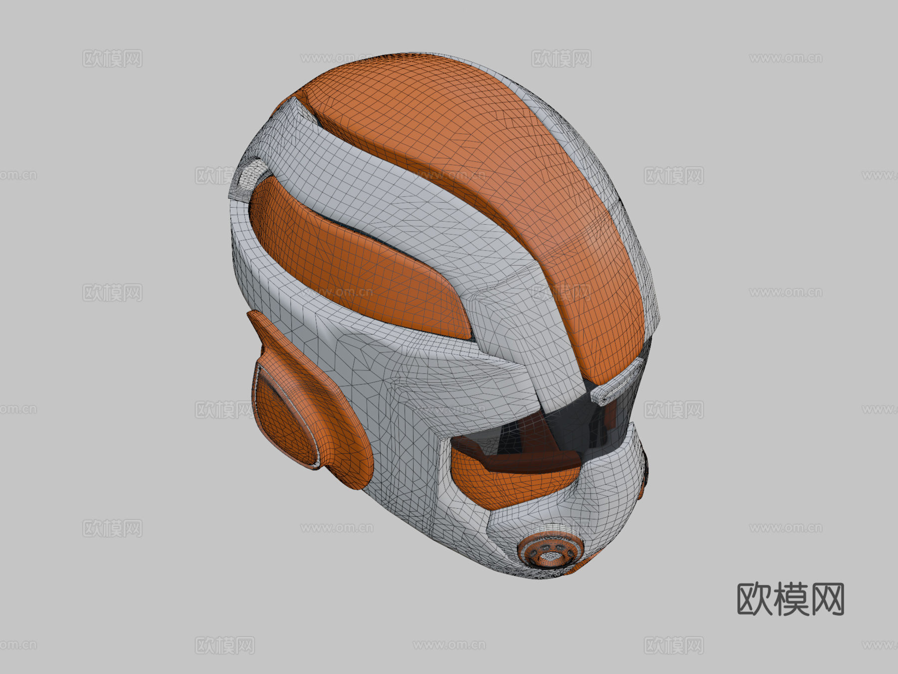 科幻头盔3d模型下载（渲染图2）