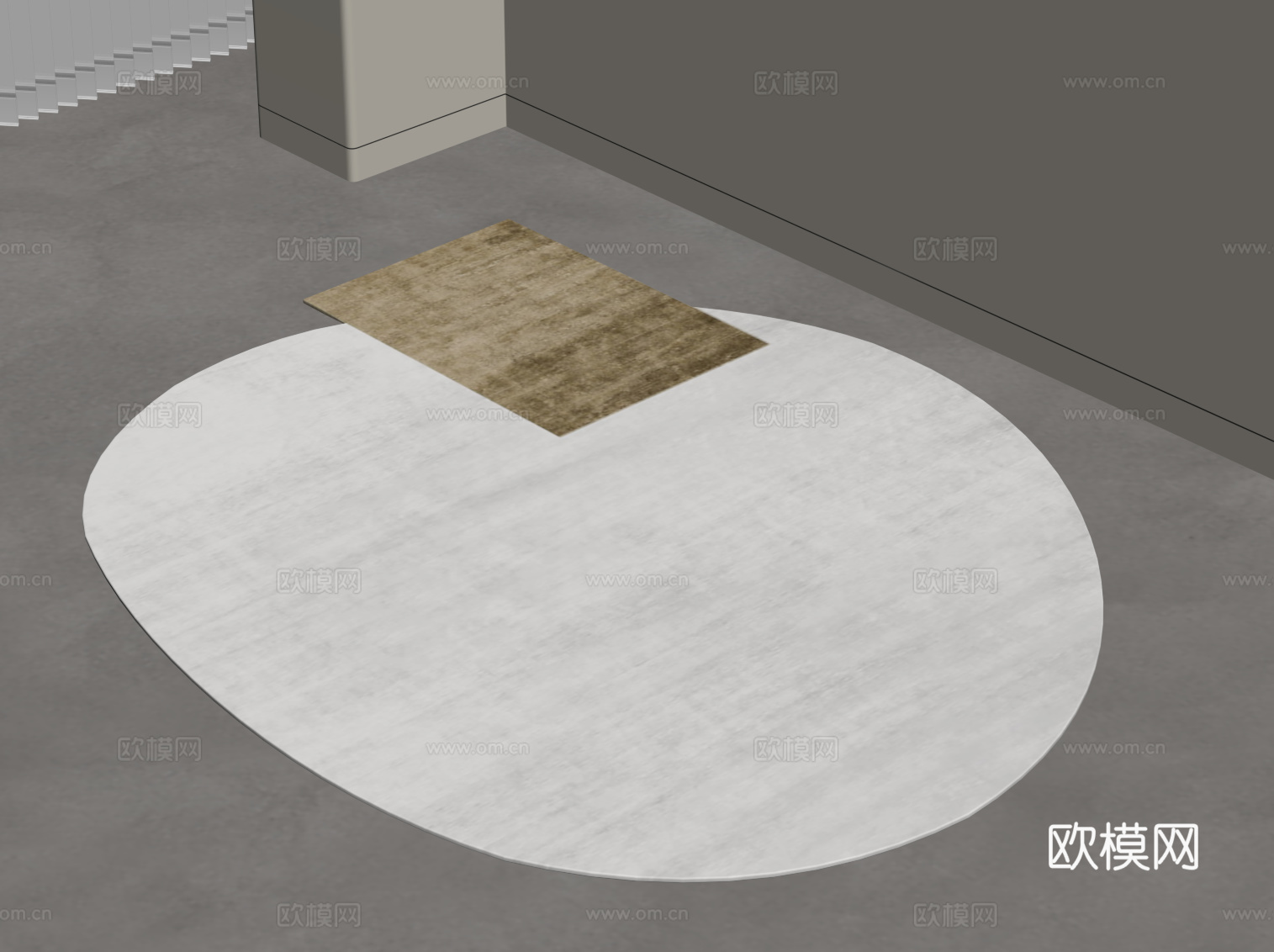 现代地毯 异形地毯su模型