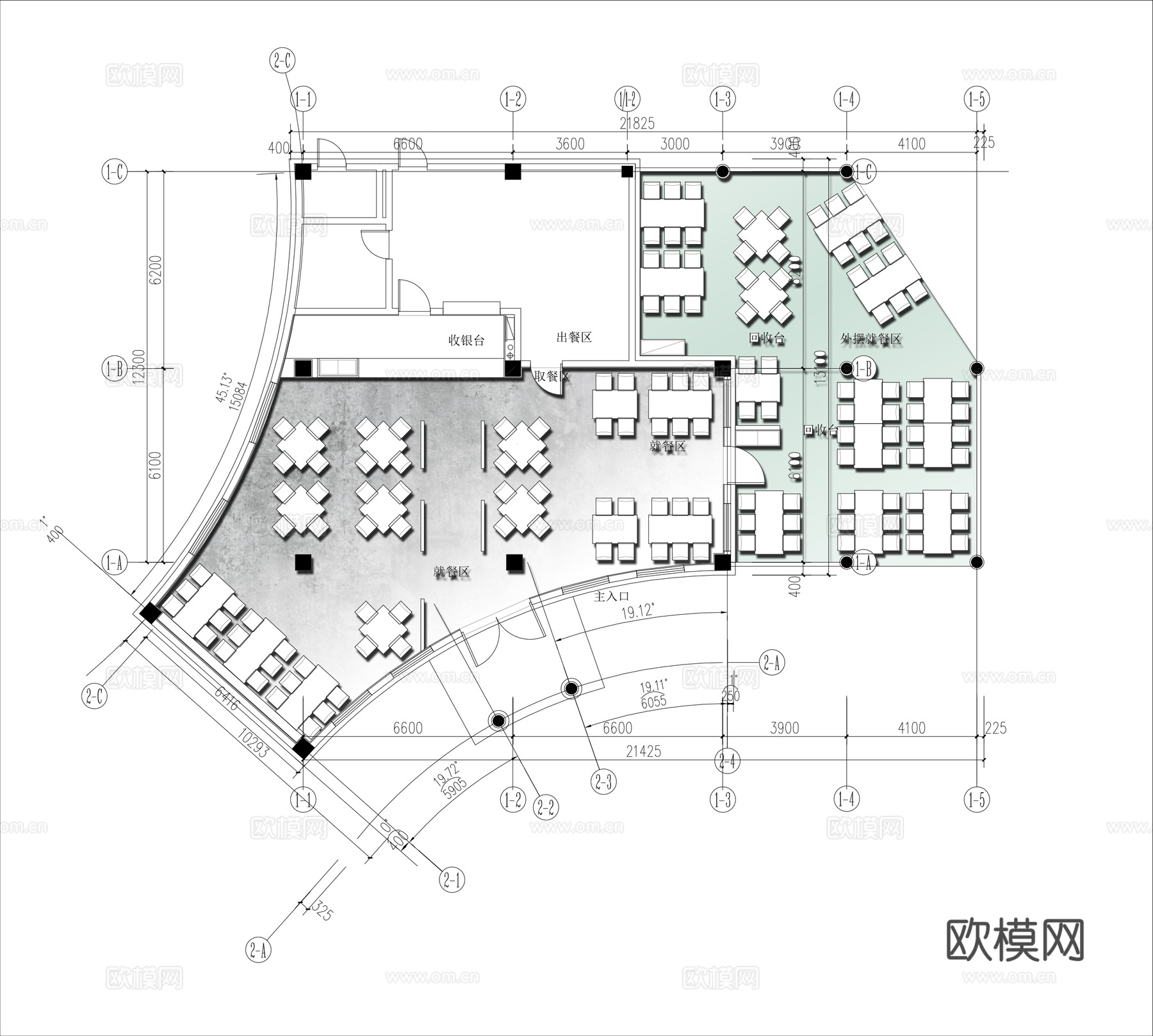 特色餐厅 最新平面施工图合集cad施工图