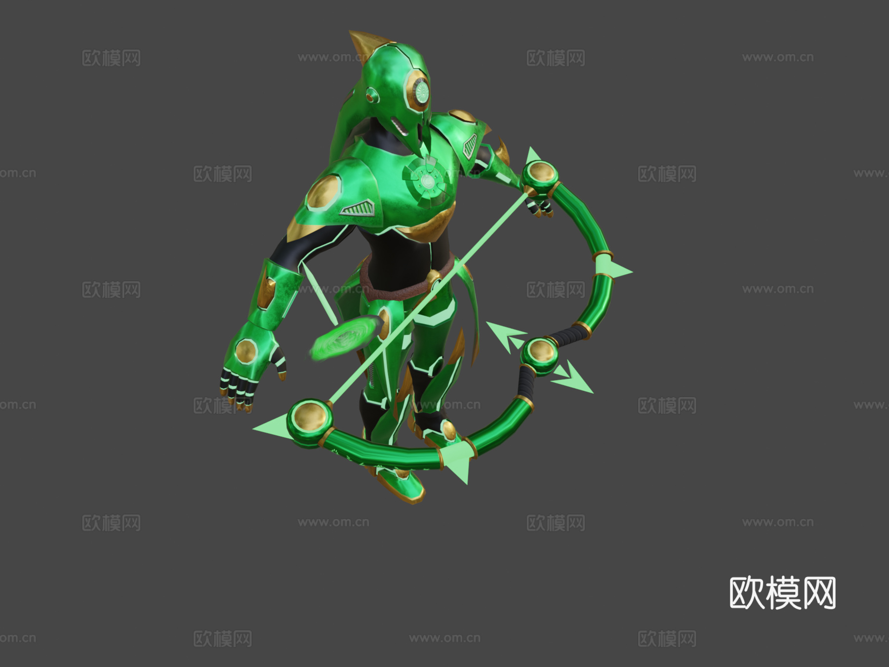 科技绿色模式3d模型下载（渲染图5）