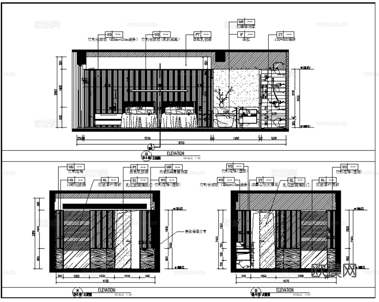 22套酒店客房CAD施工图cad施工图