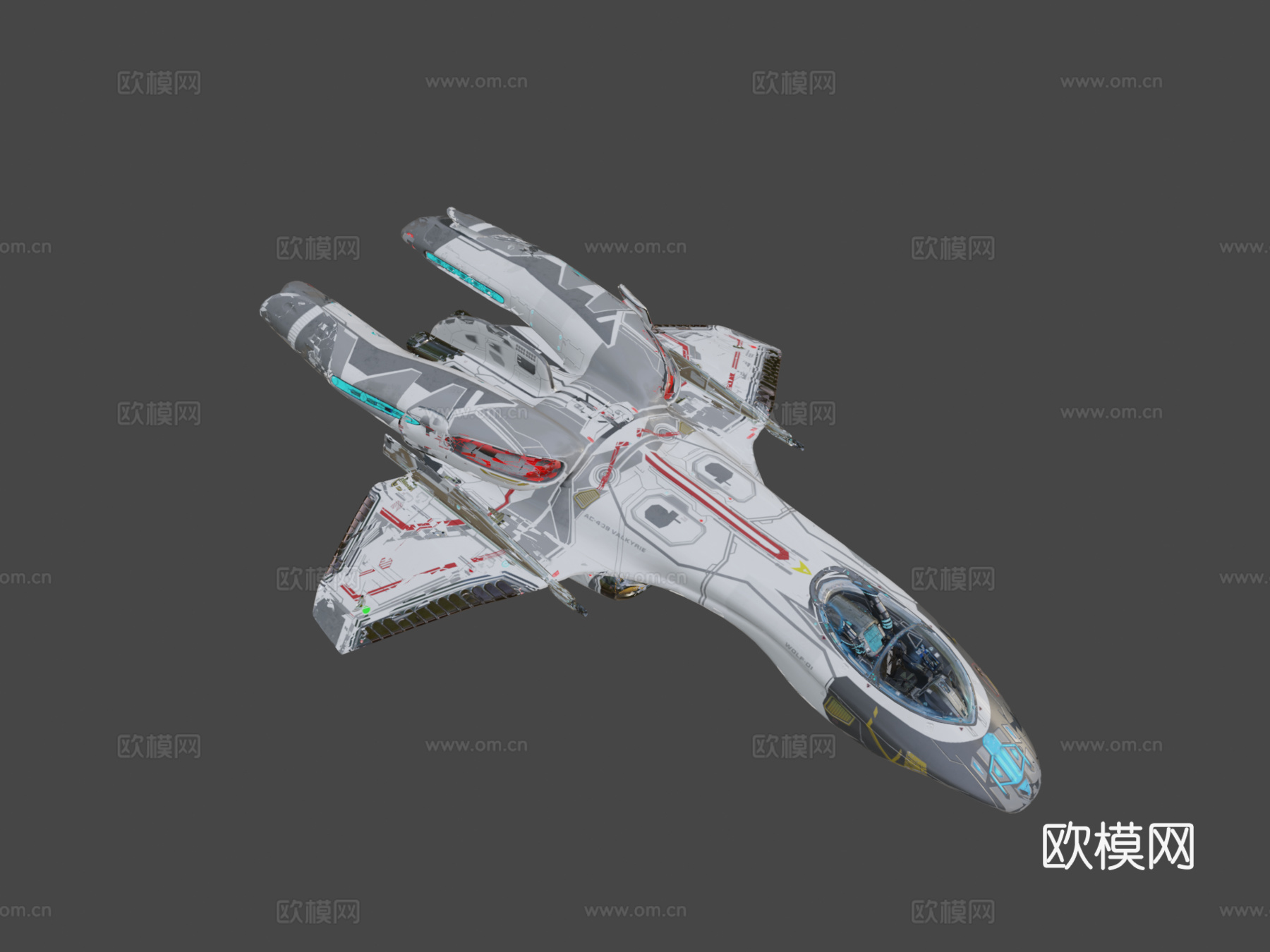 AC409女武神级曲速战斗机3d模型下载（渲染图8）