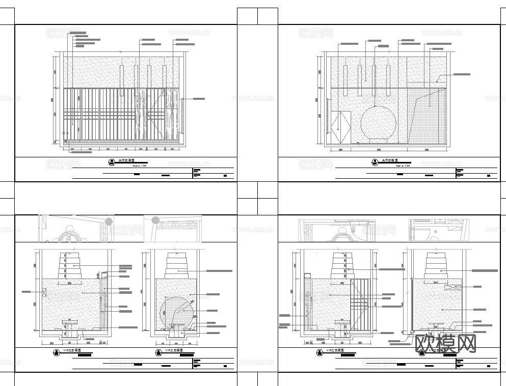 高端茶楼会所 最新全套施工图 效果图合集cad施工图
