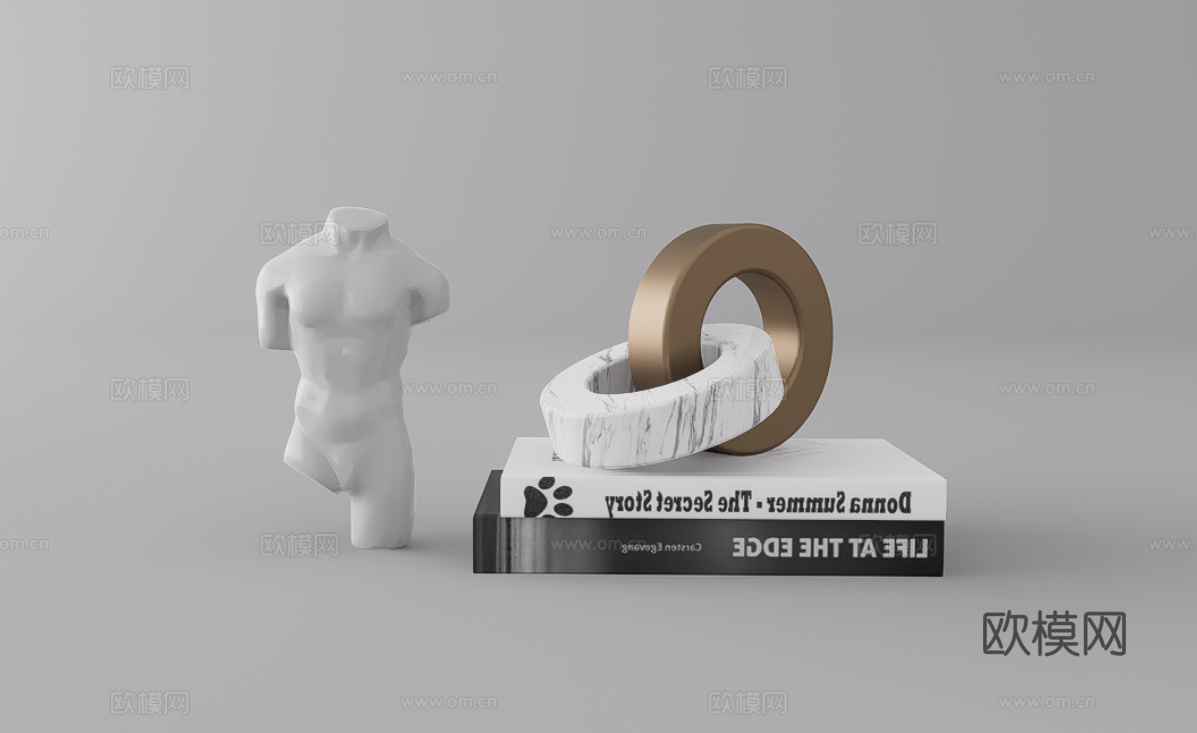 摆件组合su模型