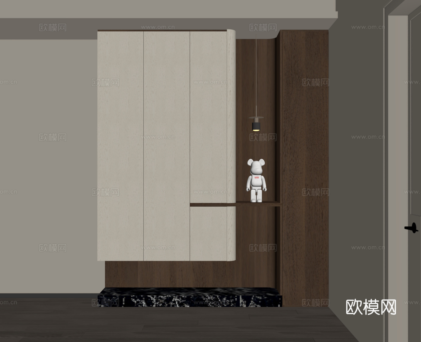 现代意式鞋柜 入户鞋柜su模型