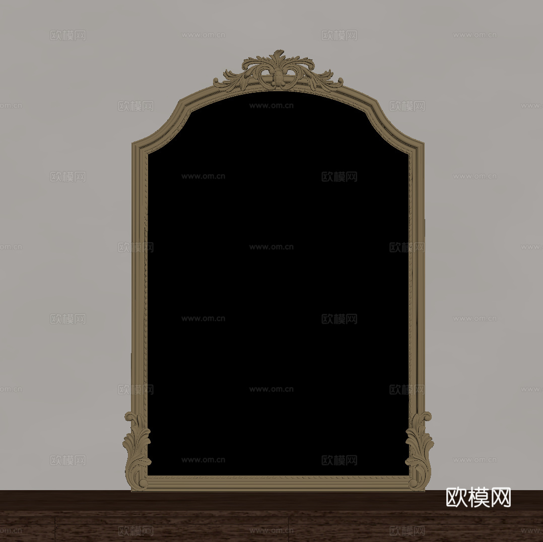 美式镜子 化妆镜su模型