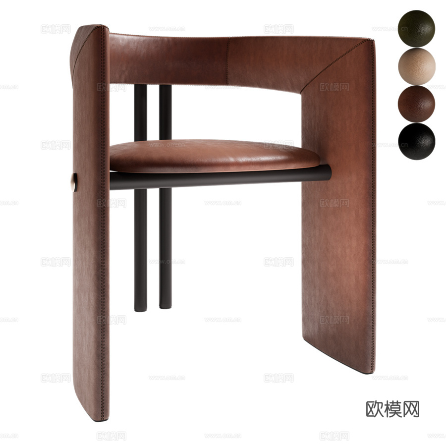 Luca Stefano皮革椅3d模型下载