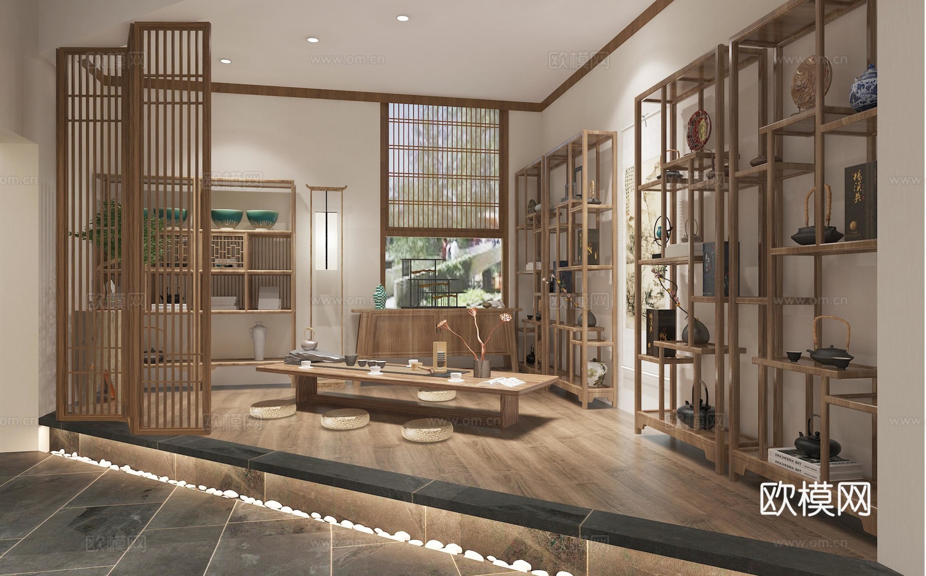 高端茶楼会所 最新全套施工图 效果图合集cad施工图