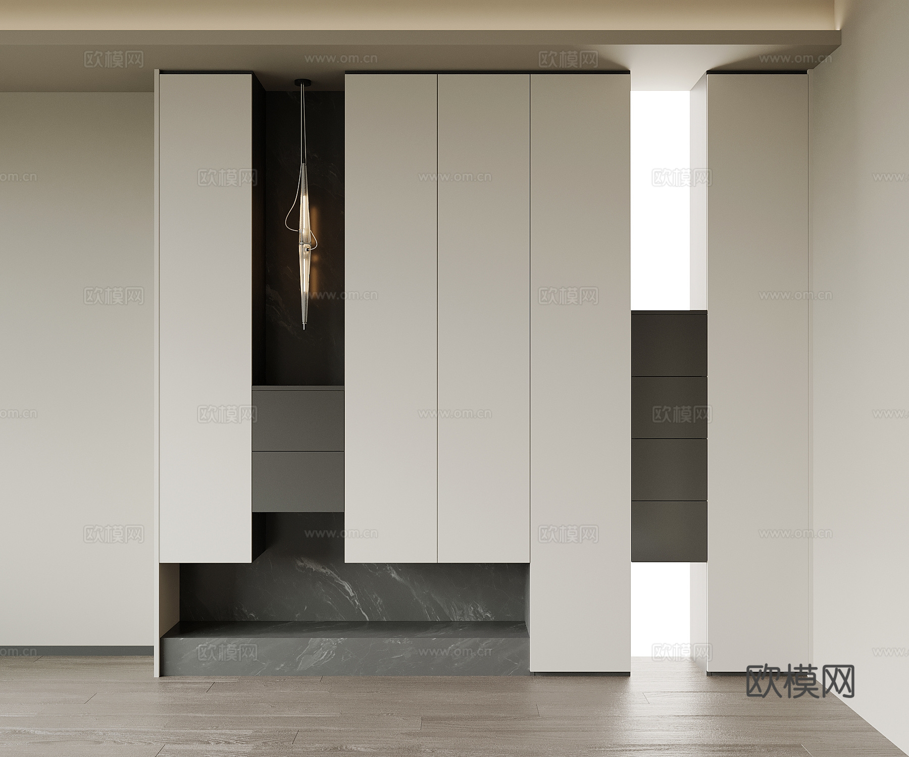 现代意式鞋柜 入户鞋柜su模型