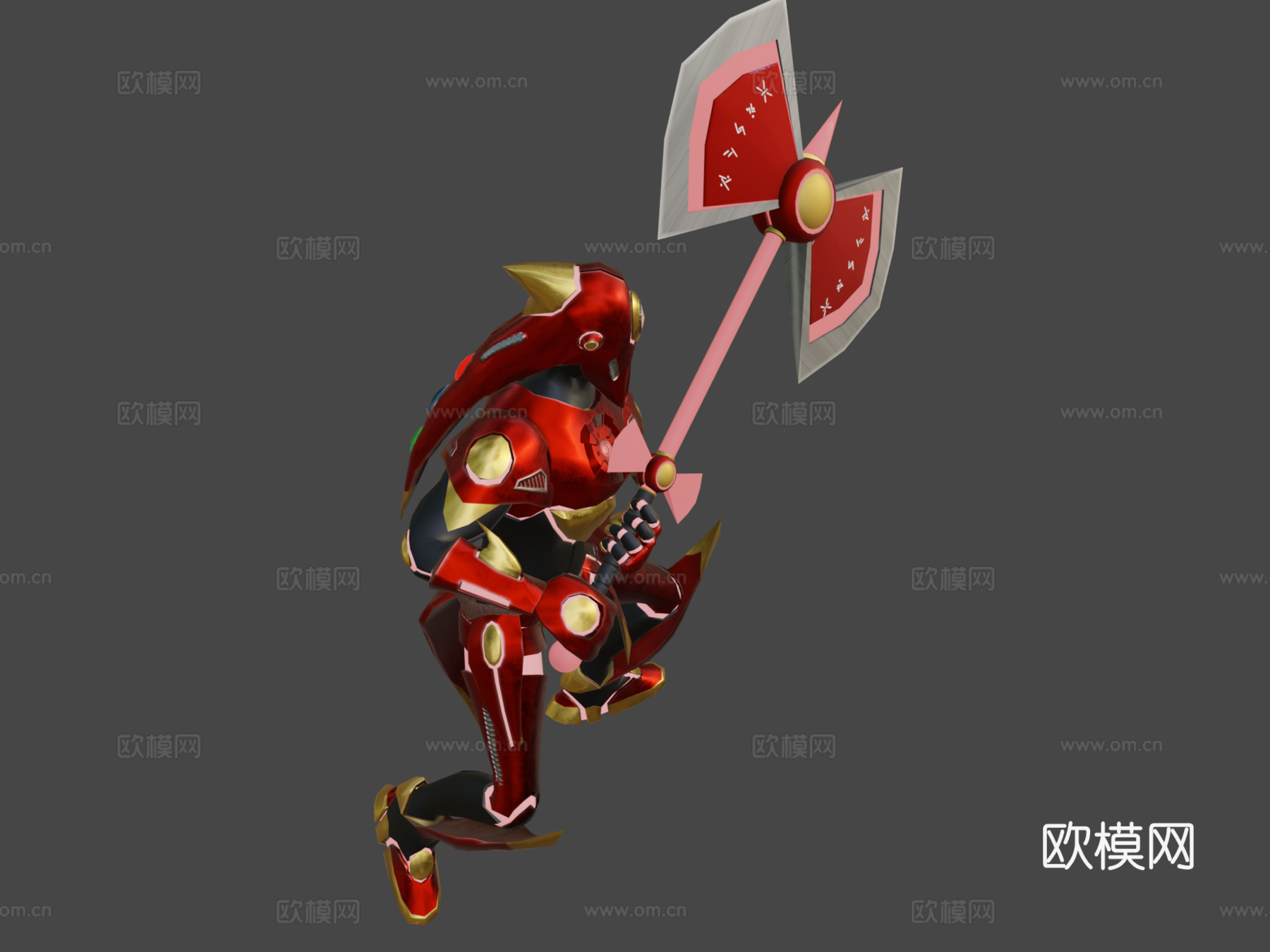 科技红色模式3d模型下载（渲染图7）