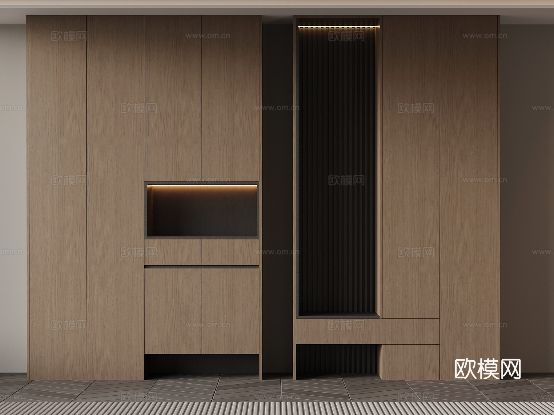 意式书柜su模型下载（渲染图1）