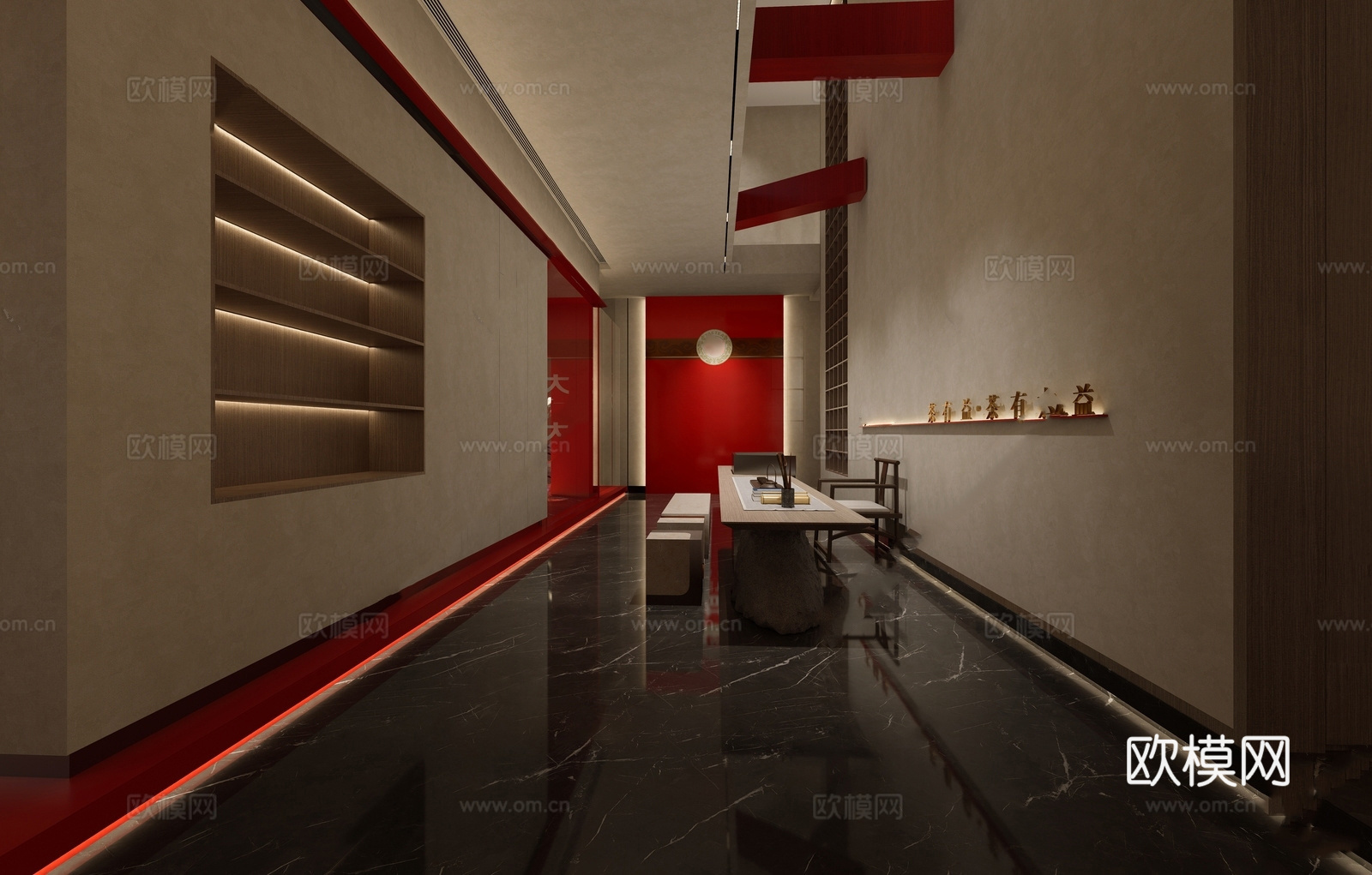 高端茶楼会所 最新全套施工图 效果图合集cad施工图