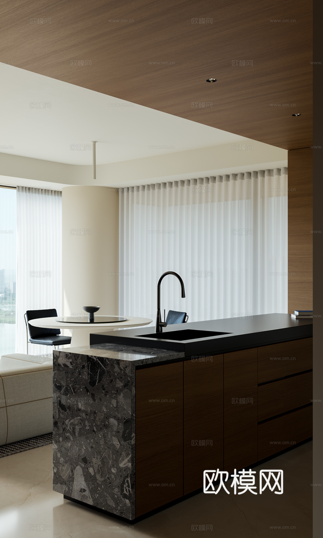 现代客餐厅3d模型下载（渲染图8）