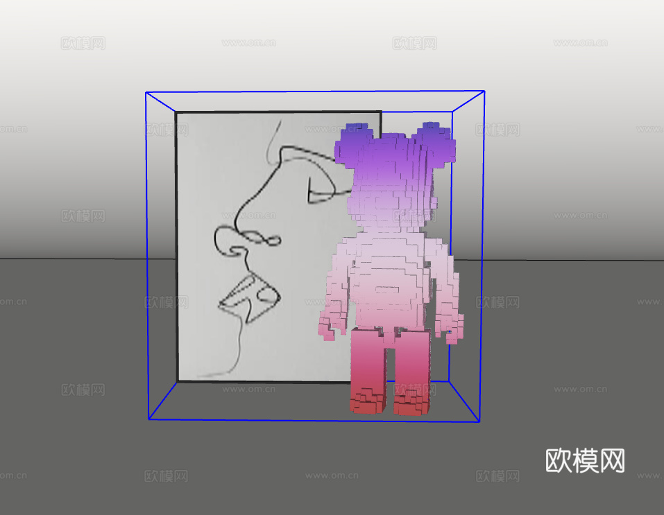 摆件组合su模型