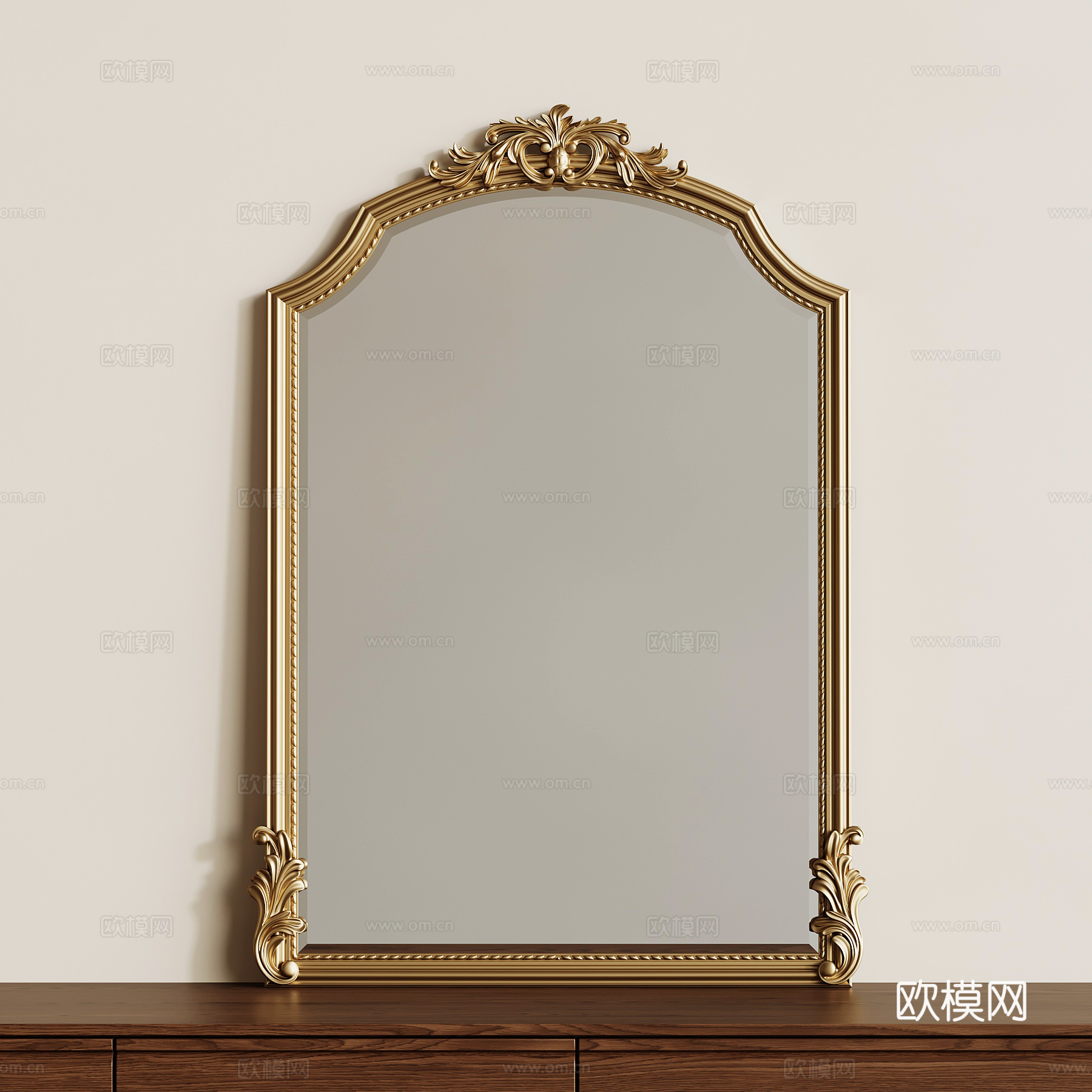 美式镜子 化妆镜su模型