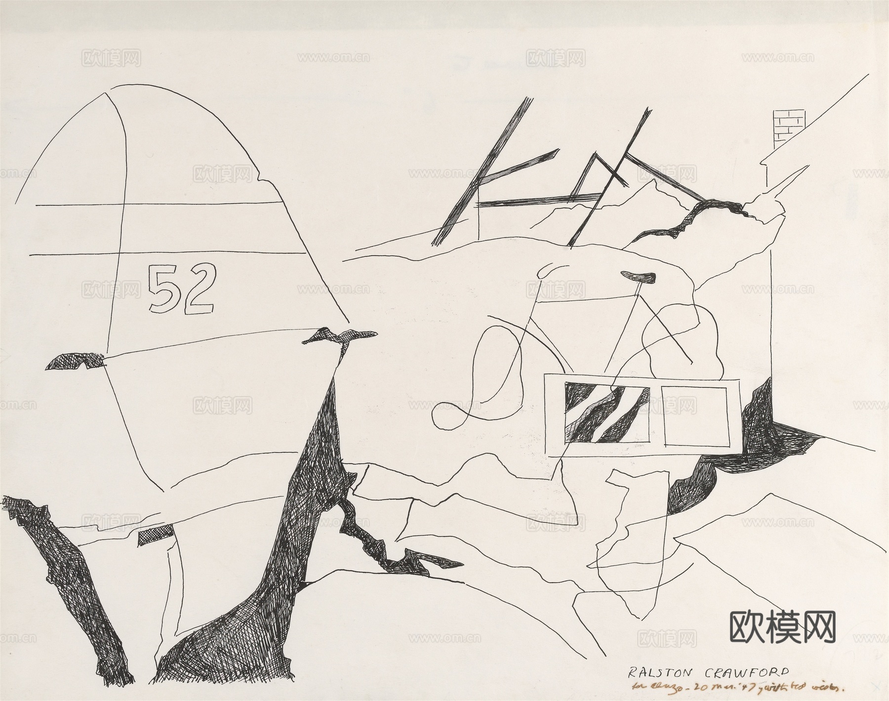 拉尔斯顿·克劳福德抽象画,抽象装饰画11下载