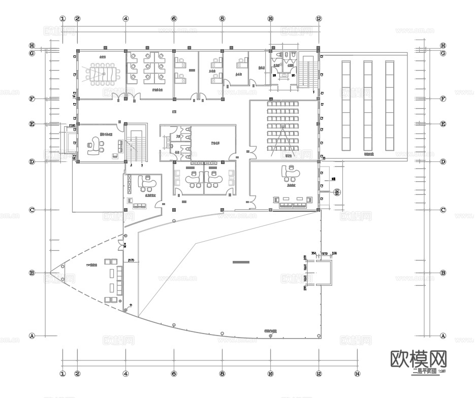4S汽车服务中心 最新平面施工图合集cad施工图