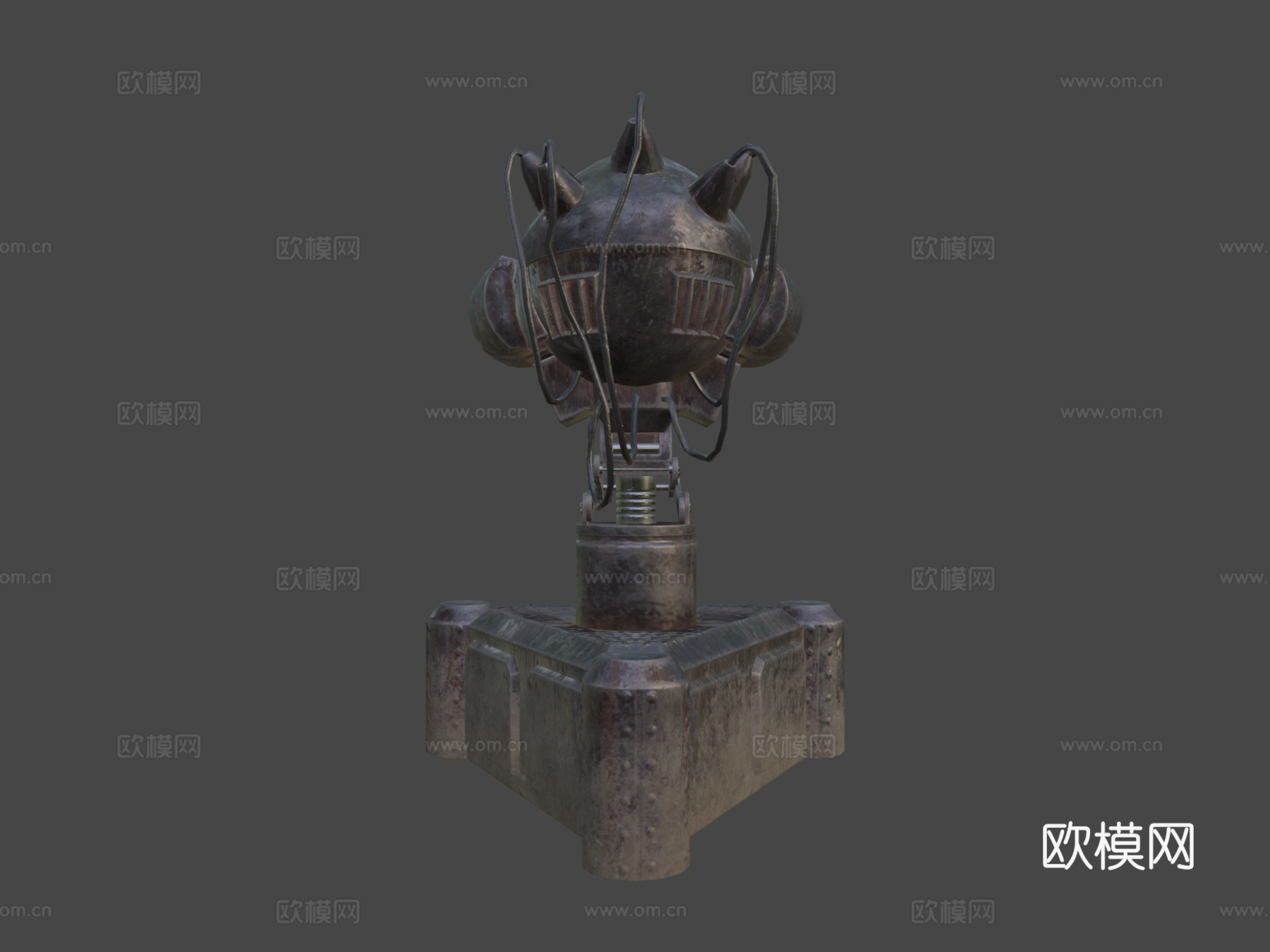 FO3风格英克雷炮塔3d模型下载（渲染图6）