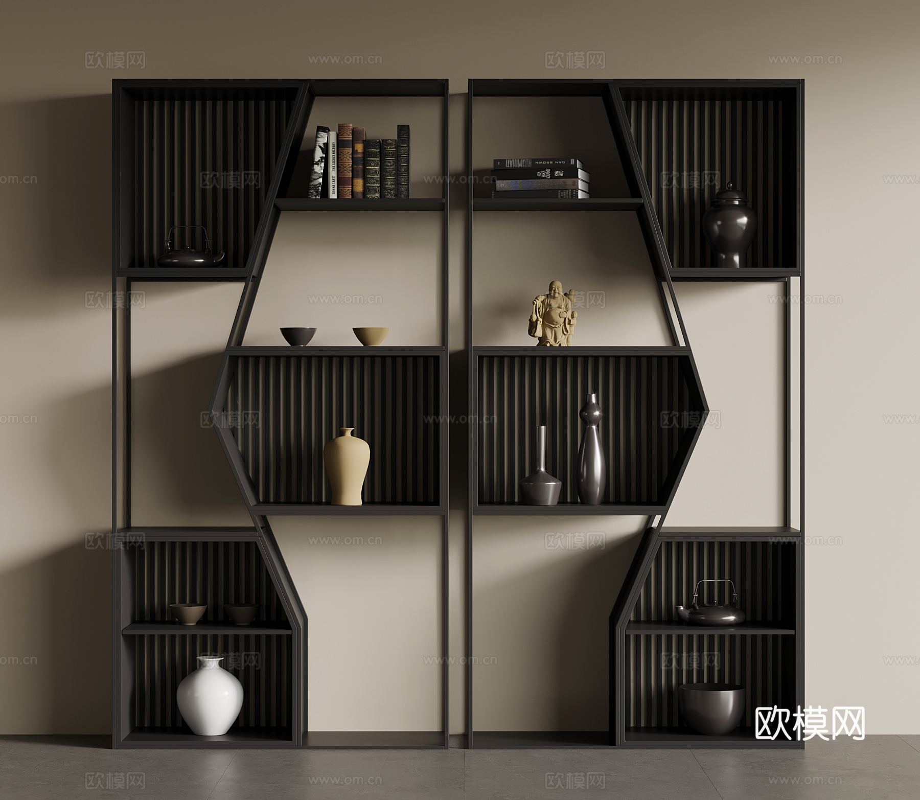 新中式博古架su模型