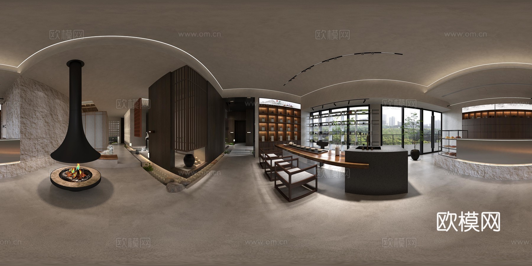 高端茶楼会所 最新全套施工图 效果图合集cad施工图