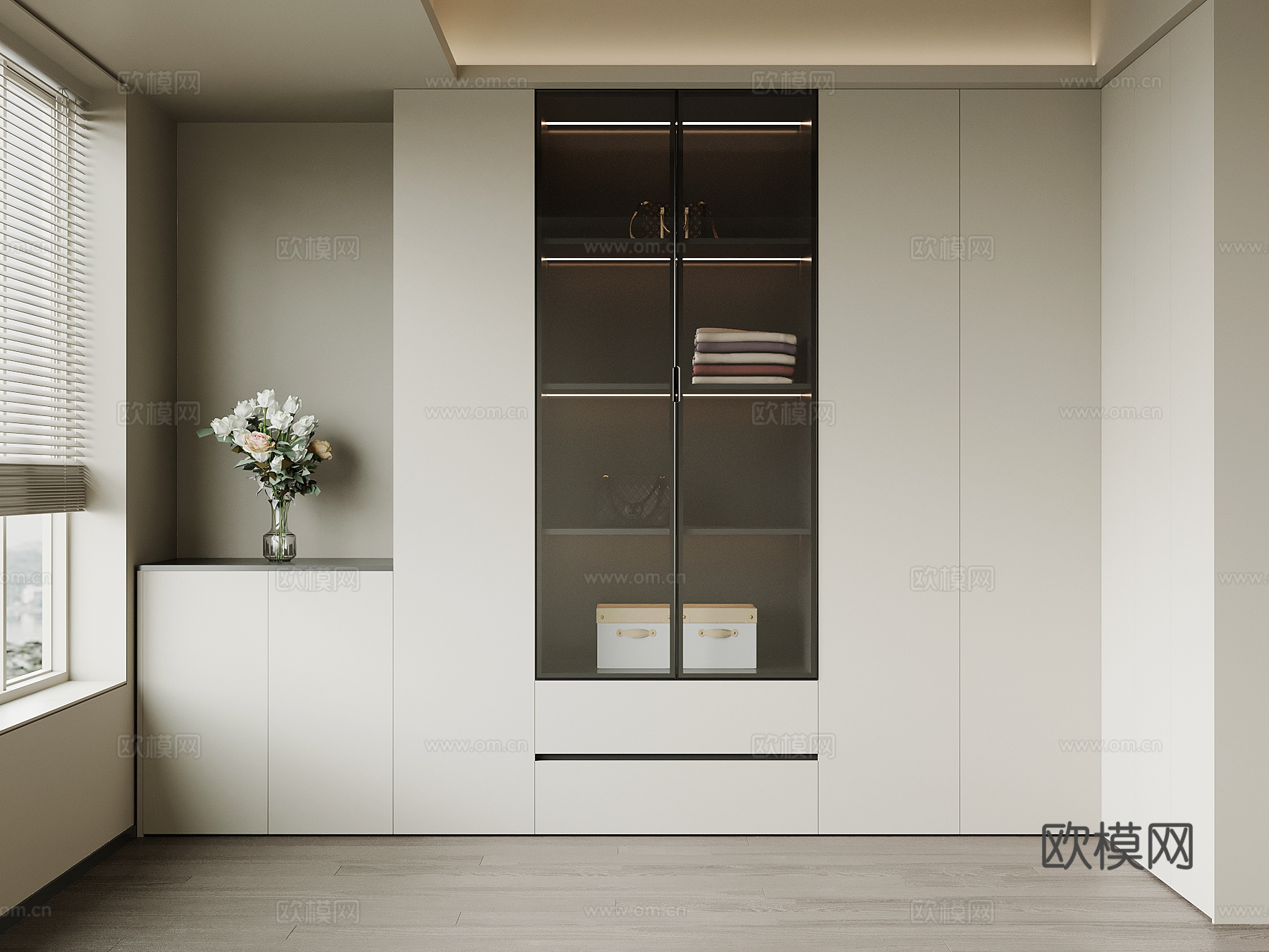 现代衣柜 L型衣柜 转角衣柜su模型