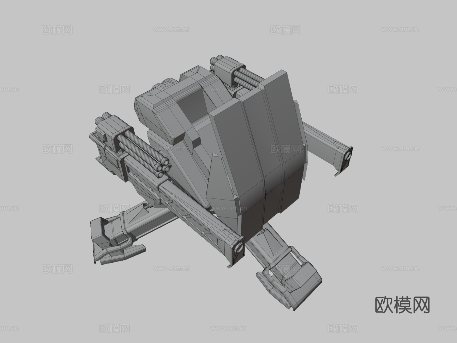 千鸟炮塔3d模型下载（渲染图3）