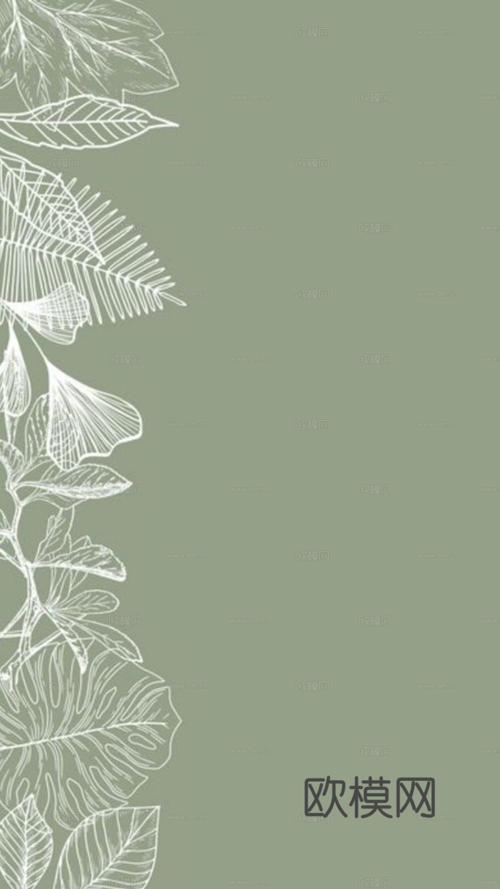 植物壁纸壁布 植物印花壁纸