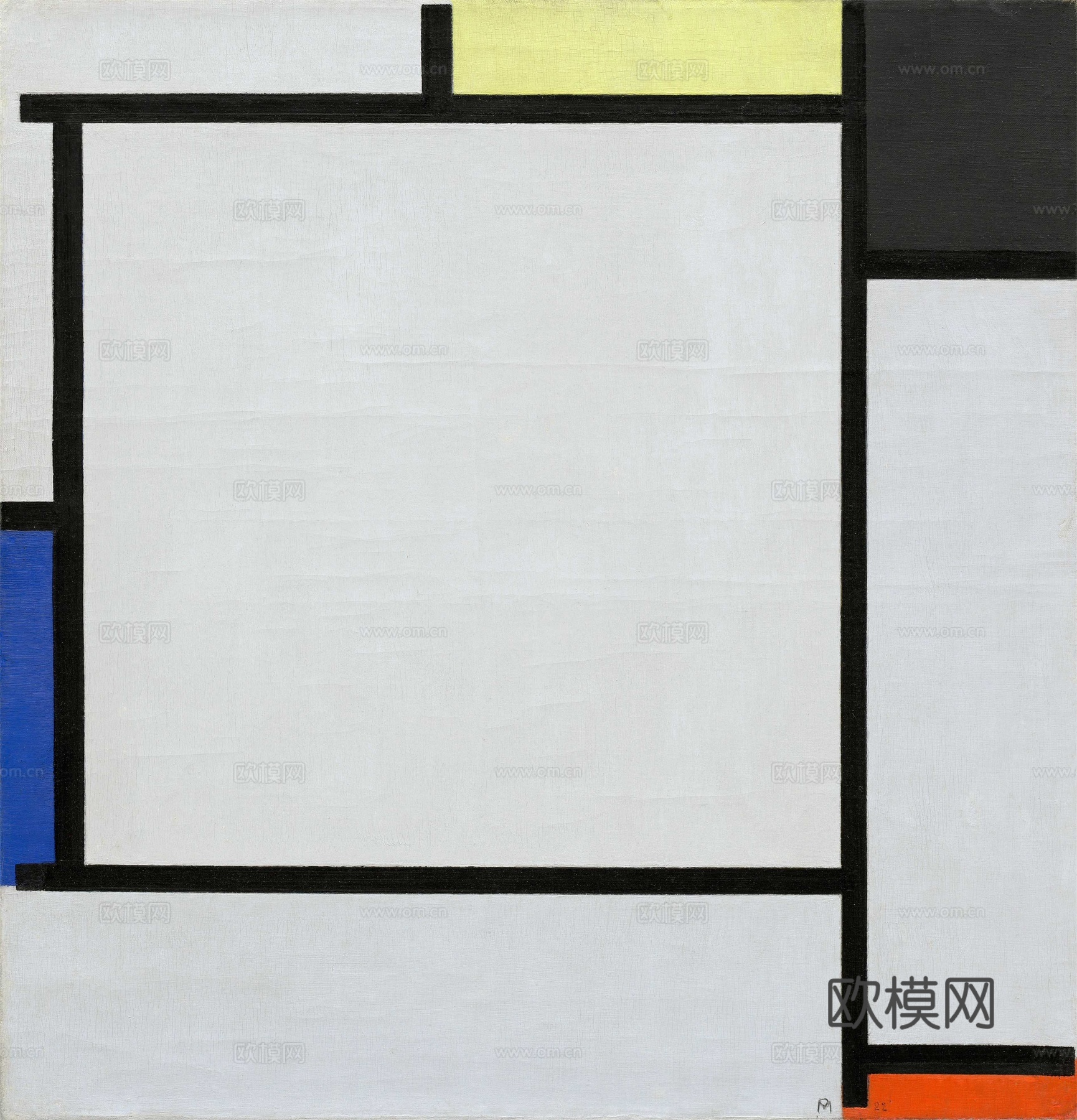 蒙德里安抽象画，风格派抽象画，装饰画37下载