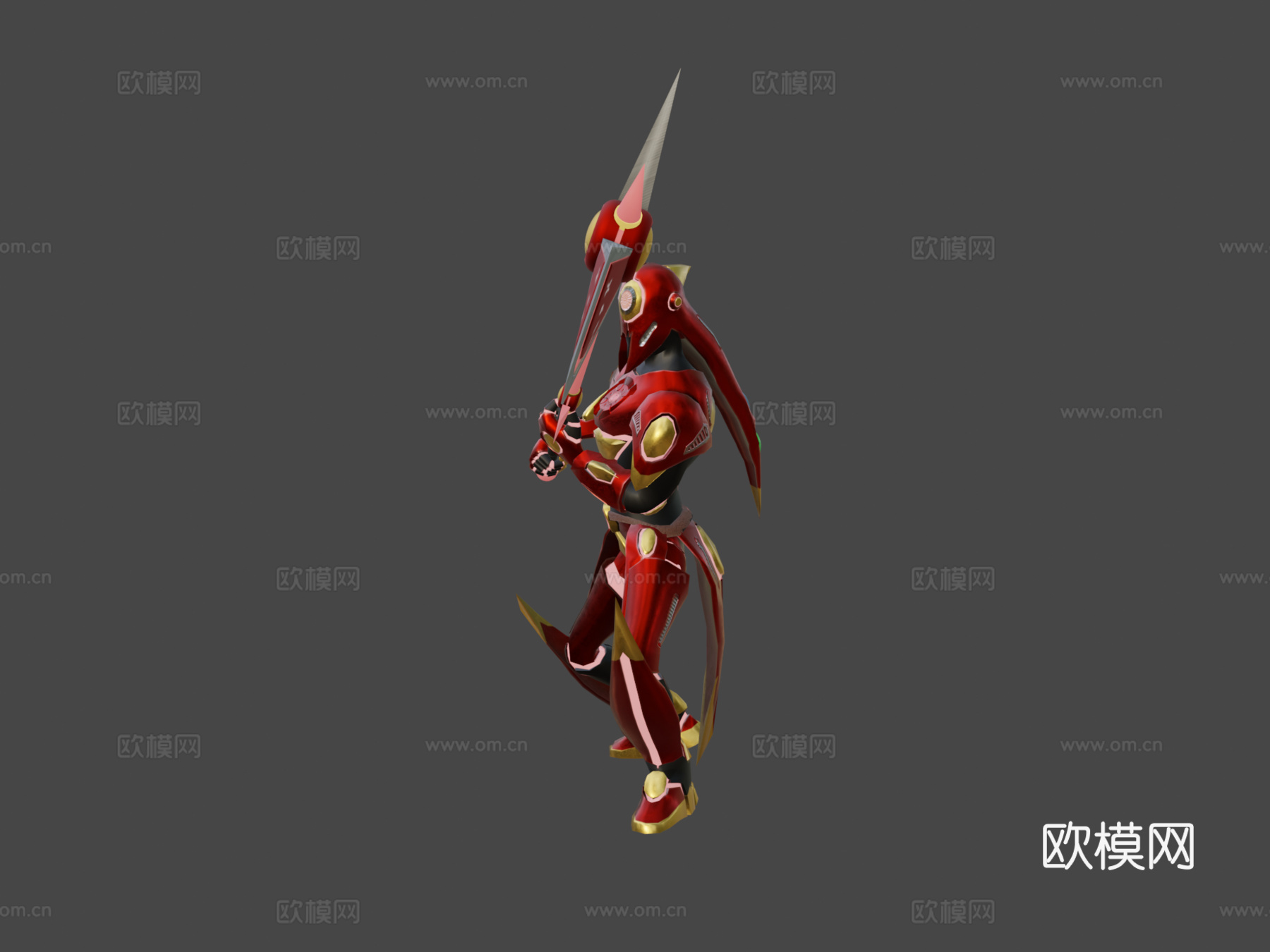 科技红色模式3d模型下载（渲染图6）