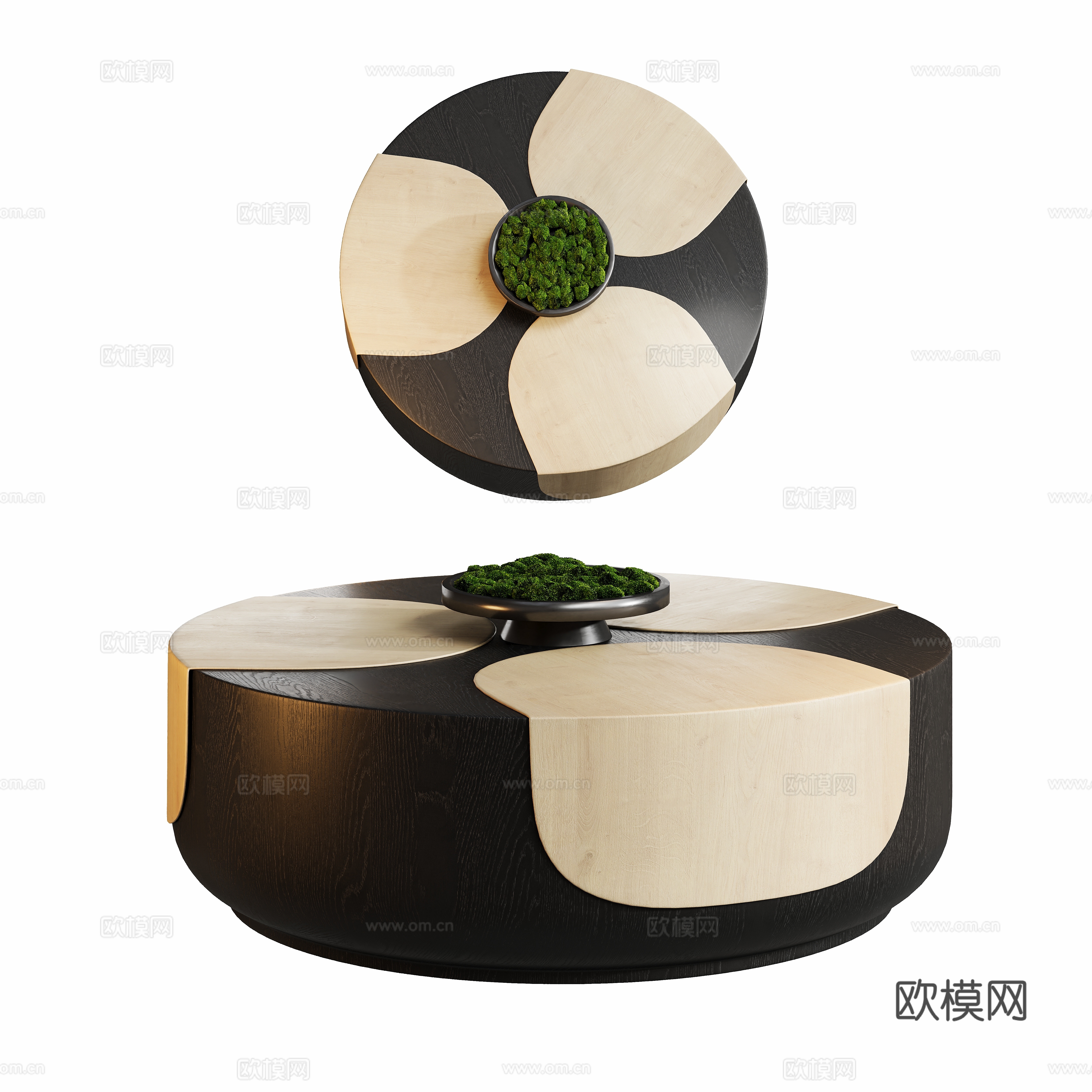 圆形茶几边几su模型