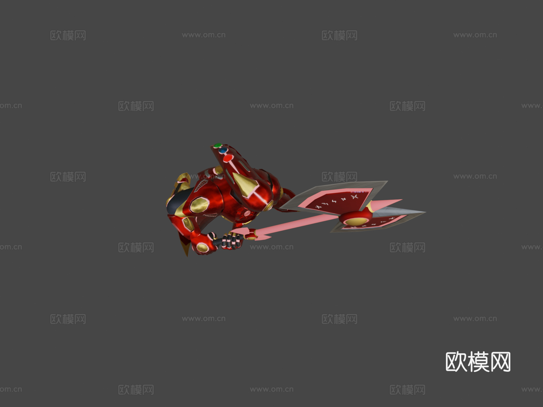 科技红色模式3d模型下载（渲染图8）