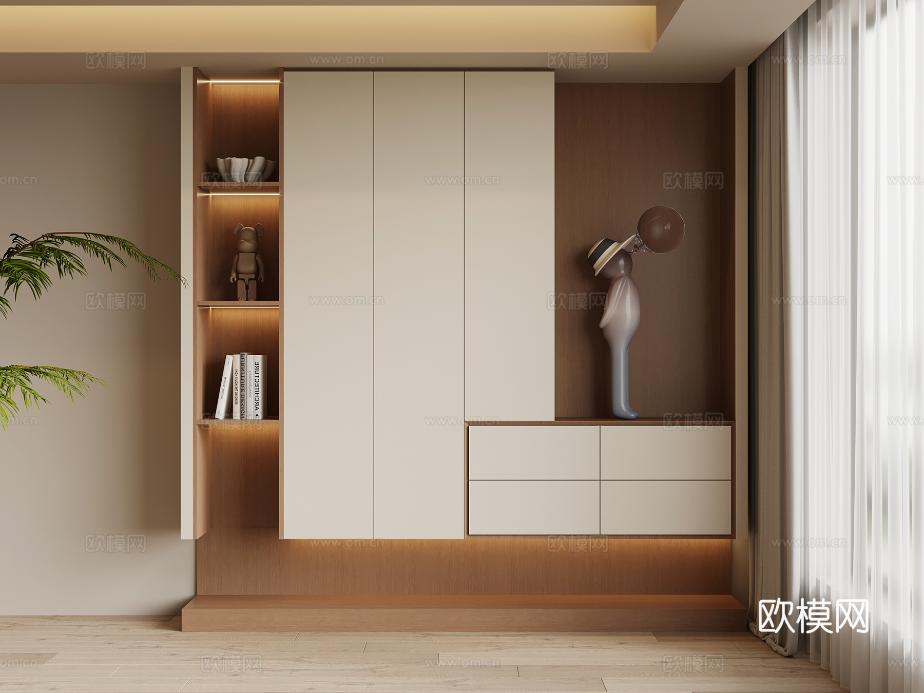 现代简约鞋柜 入户鞋柜su模型
