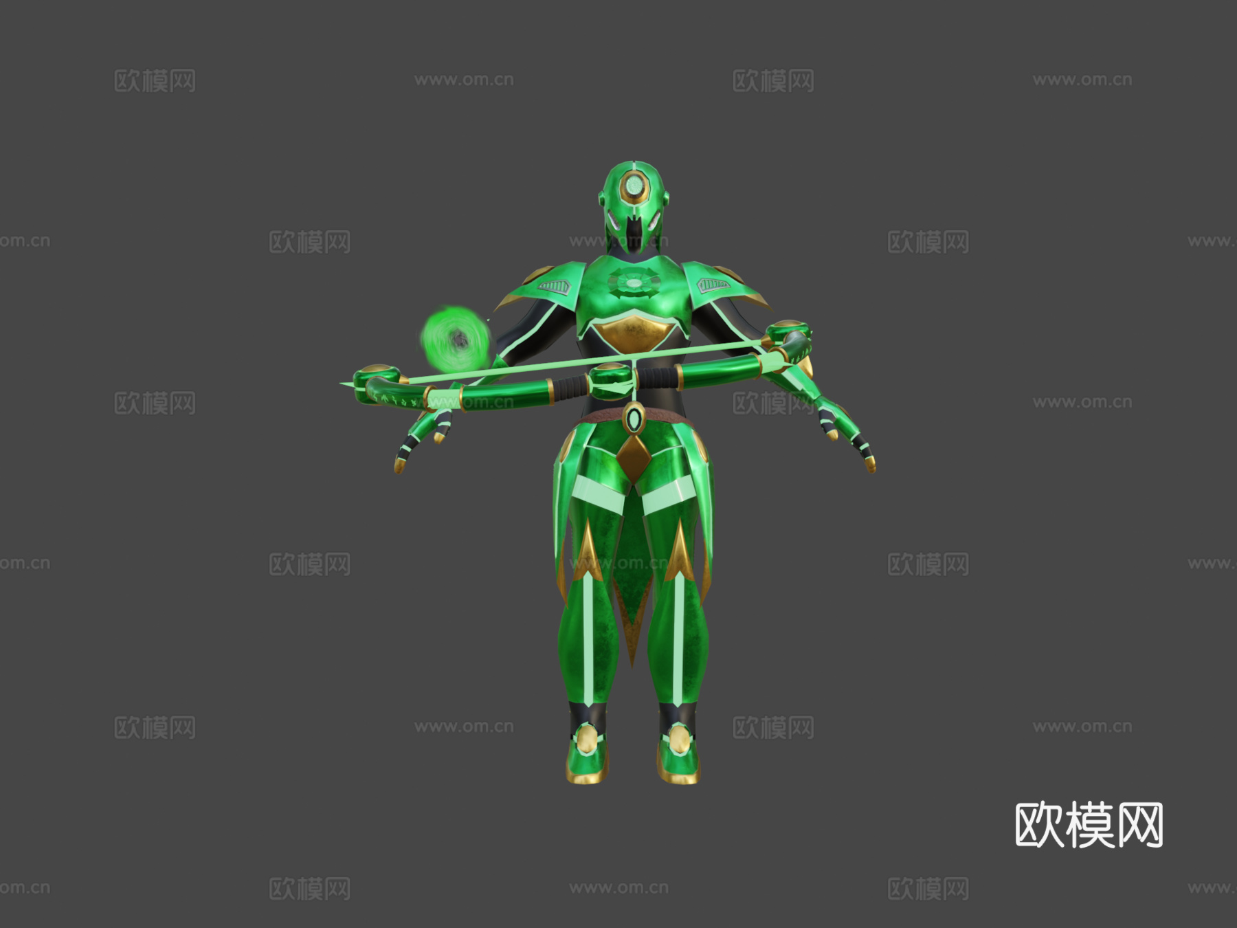 科技绿色模式3d模型下载（渲染图6）