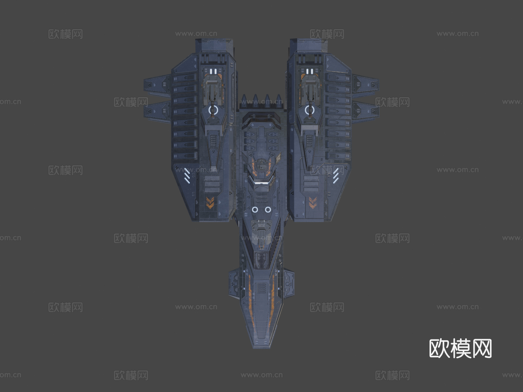 科幻护卫舰毒刺3d模型下载（渲染图6）