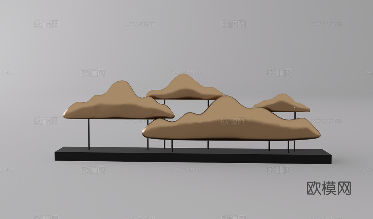 雕塑摆件su模型下载（渲染图1）