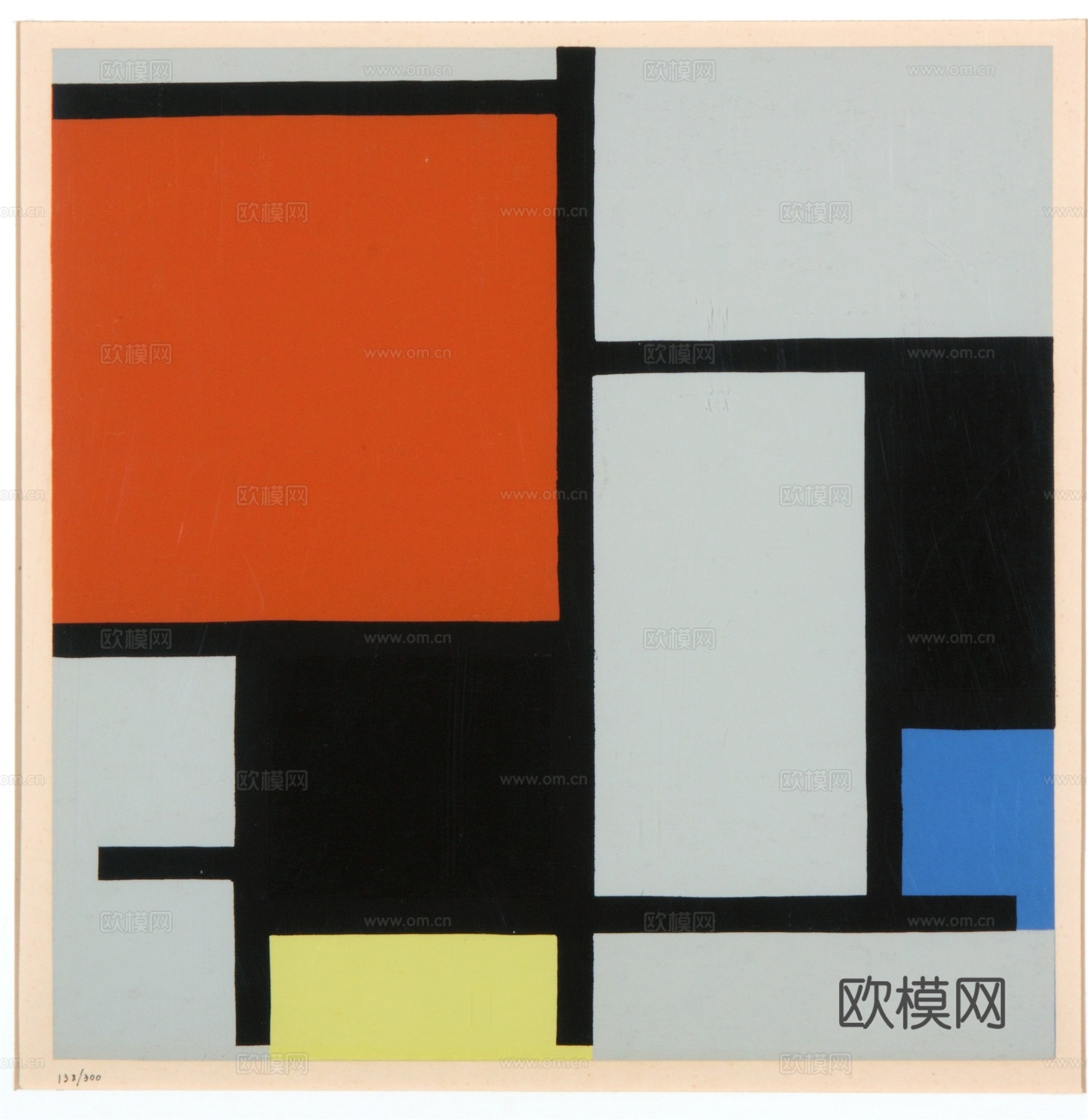 蒙德里安抽象画，风格派抽象画，装饰画52