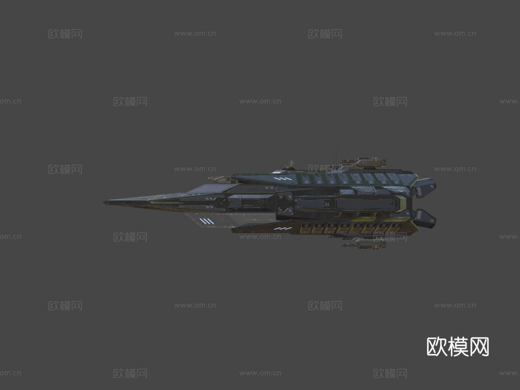 科幻护卫舰毒刺3d模型下载（渲染图8）