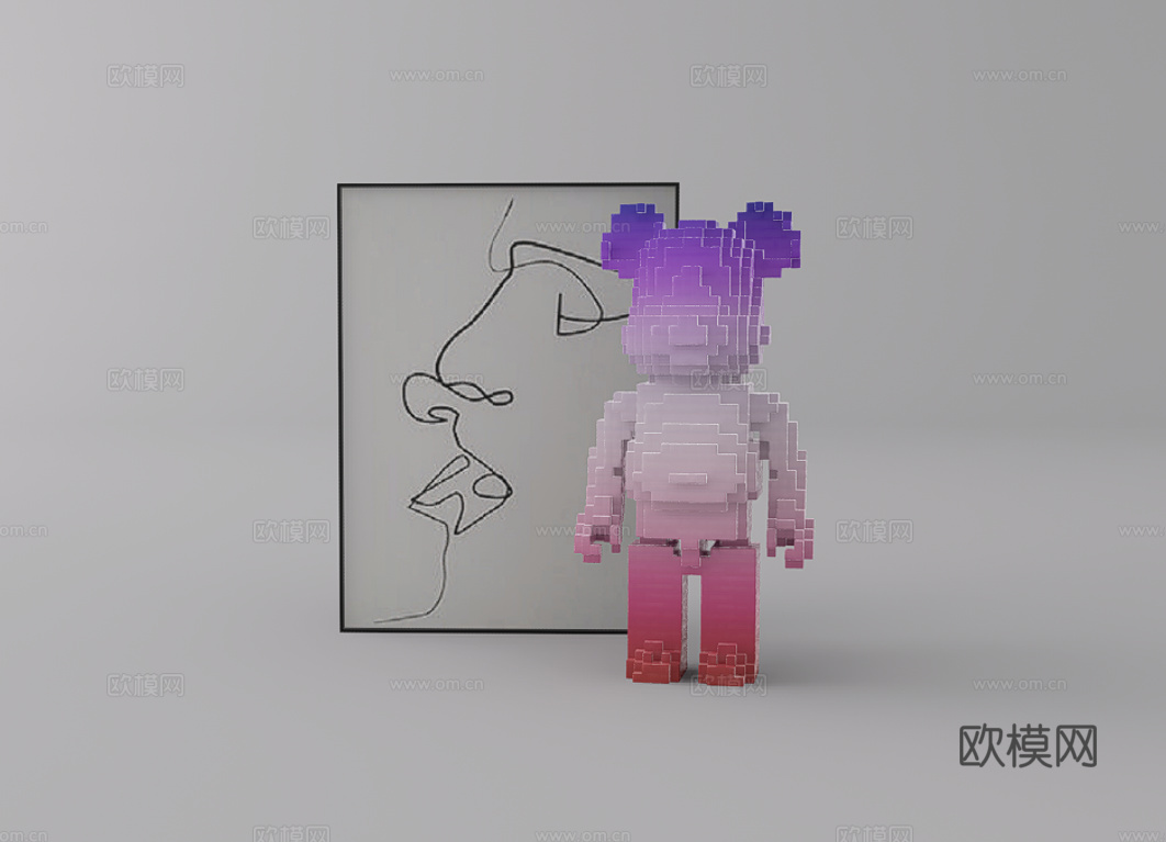 摆件组合su模型